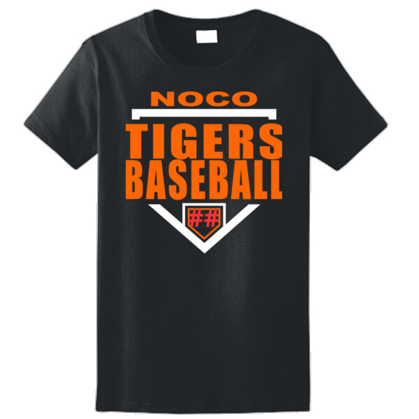 NoCo Tigers Baseball Homplate - Ladies Ultra Cotton™ 100% Cotton T Shirt Thumbnail