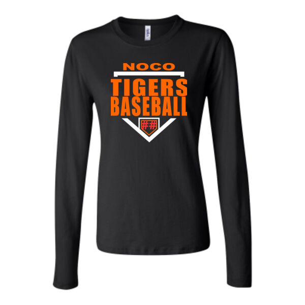 NoCo Tigers Baseball Homplate - Bella Long Sleeve Crew Tee Thumbnail