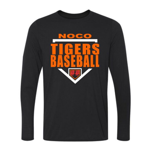 NoCo Tigers Baseball Homplate - Long Sleeve Ultra Performance 100% Performance T Shirt Thumbnail