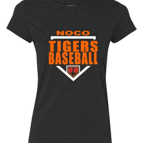 NoCo Tigers Baseball Homplate - Ladies Ultra Performance Active Lifestyle T Shirt Thumbnail