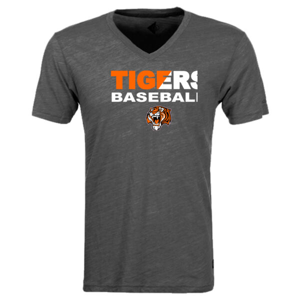 Tigers Baseball Split - Triblend V-Neck T-Shirt Thumbnail