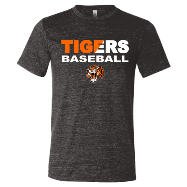 Tigers Baseball Split - Triblend Short Sleeve T-Shirt Thumbnail