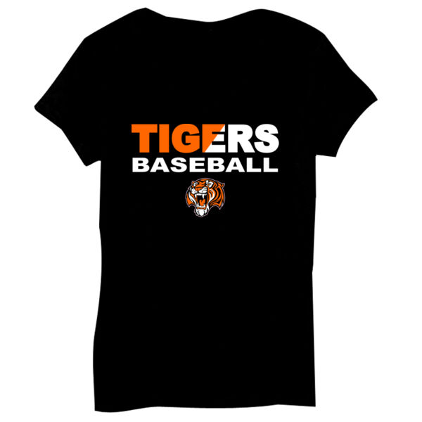 Tigers Baseball Split - Bella Short-Sleeve V-Neck T-Shirt Thumbnail