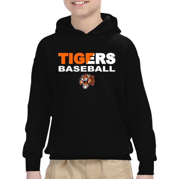Tigers Baseball Split - Heavy Blend™ Youth 8 oz., 50/50 Hood Thumbnail