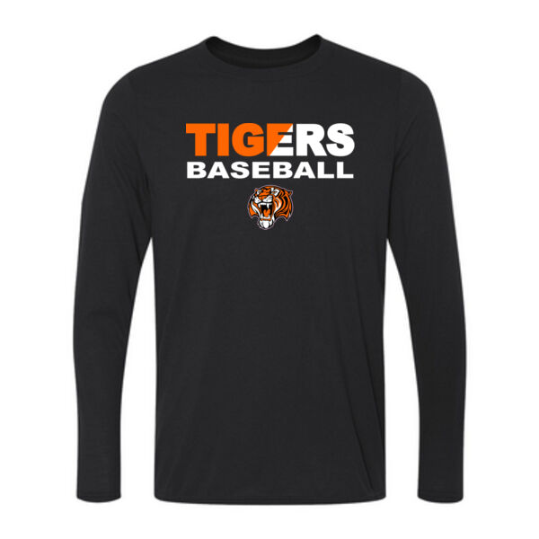 Tigers Baseball Split - Long Sleeve Ultra Performance 100% Performance T Shirt Thumbnail
