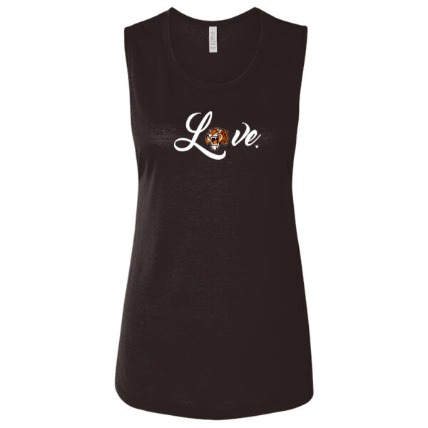 Love Tigers - Ladies' Flowy Scoop Muscle Tank - Dark Thumbnail