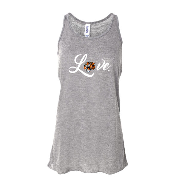 Love Tigers - Ladies' Flowy Racerback Tank - Dark Thumbnail