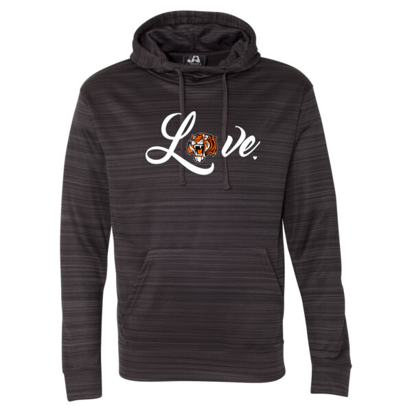 Love Tigers - Striped Poly Fleece Hooded Pullover Sweatshirt Thumbnail