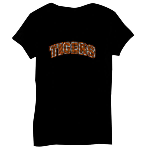TIGERS Rhinestone Arch - Bella Short-Sleeve V-Neck T-Shirt Thumbnail