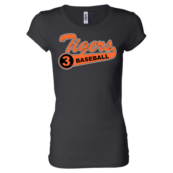 Tigers Rhinestone Tail - Ladies' Sheer Jersey T-Shirt Thumbnail