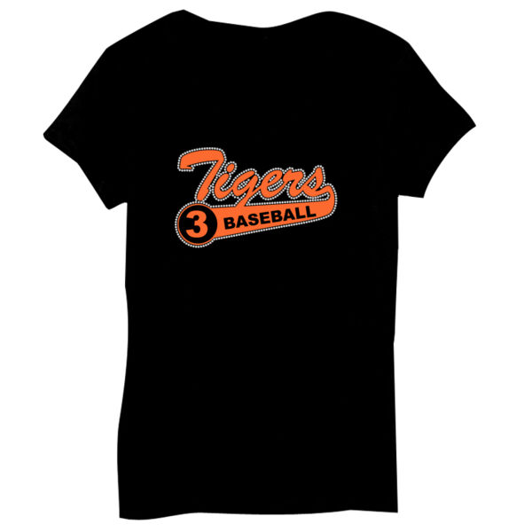 Tigers Rhinestone Tail - Bella Short-Sleeve V-Neck T-Shirt Thumbnail