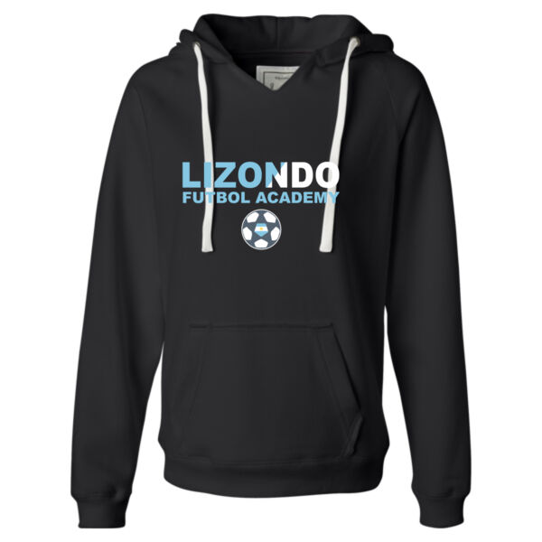 Lizondo Split Design - Ladies' Sueded V-Neck Hooded Sweatshirt Thumbnail