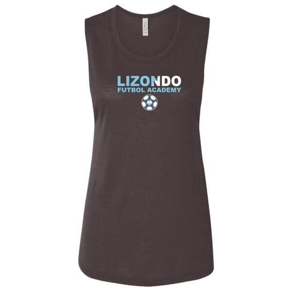Lizondo Split Design - Ladies' Flowy Scoop Muscle Tank - Dark Thumbnail