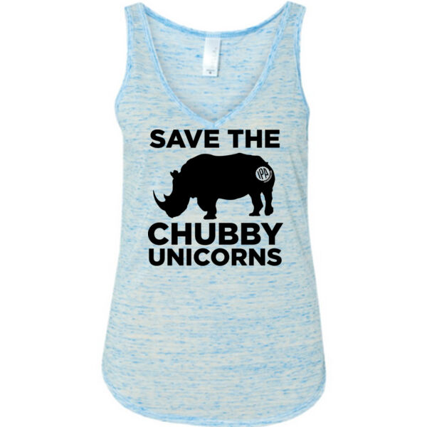 Save the Chubby Unicorns (STCU) - Ladies' Flowy V-Neck Tank Thumbnail