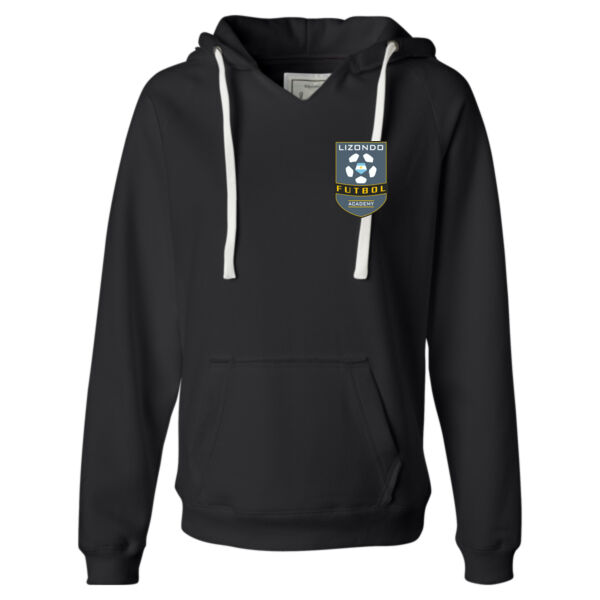 LFA Left Chest - Ladies' Sueded V-Neck Hooded Sweatshirt Thumbnail