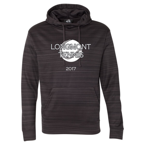 LT Boys Tennis - Striped Poly Fleece Hooded Pullover Sweatshirt Thumbnail