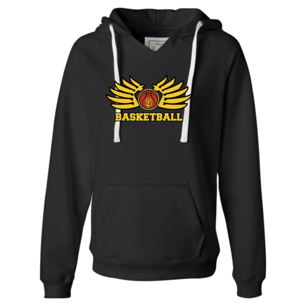 Goldwings -  - Ladies' Sueded V-Neck Hooded Sweatshirt Thumbnail