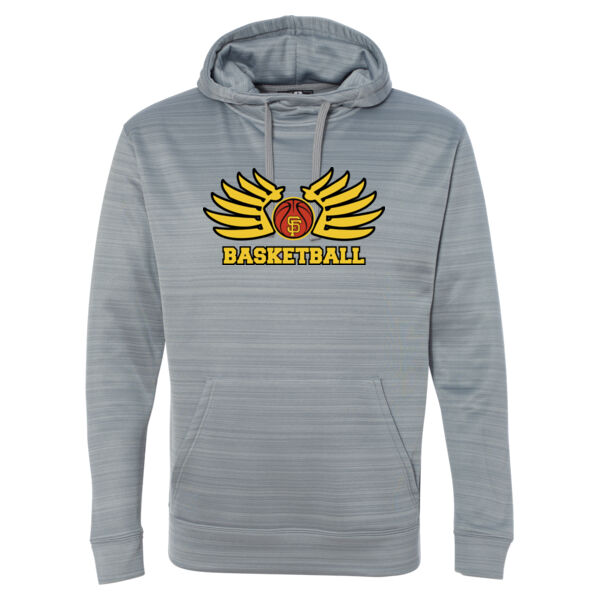 Goldwings -  - Striped Poly Fleece Hooded Pullover Sweatshirt Thumbnail