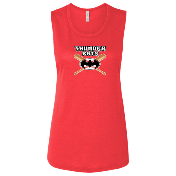 Thunder Bats -  - Ladies' Flowy Scoop Muscle Tank - Dark Thumbnail