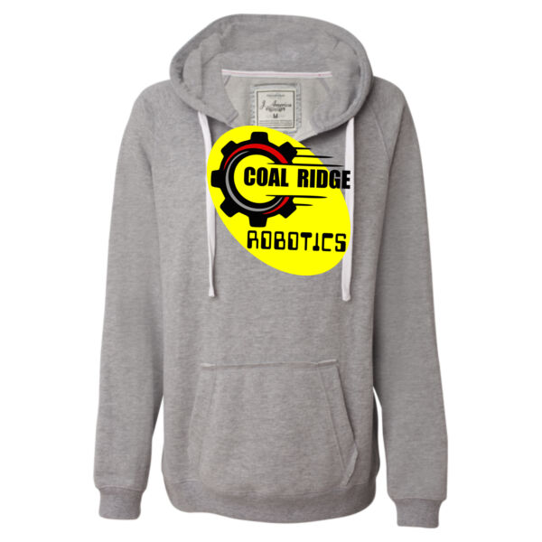 Coal Ridge Robtoics -  - Ladies' Sueded V-Neck Hooded Sweatshirt Thumbnail