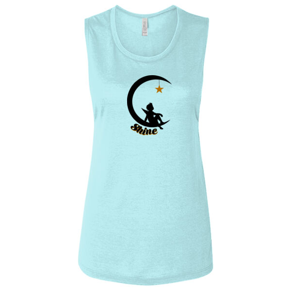 Childhood Cancer Awareness - Ladies' Flowy Scoop Muscle Tank - Dark 2 Thumbnail