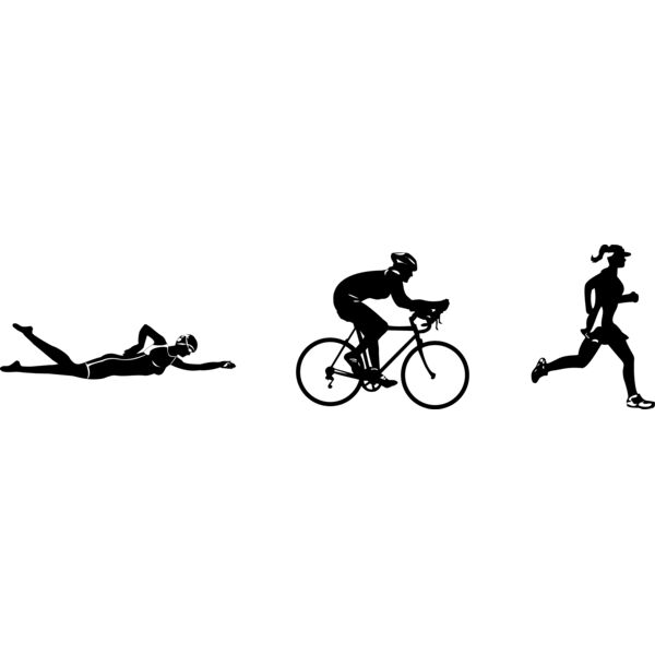 Swim Bike Run Triathlon Female Icons Thumbnail