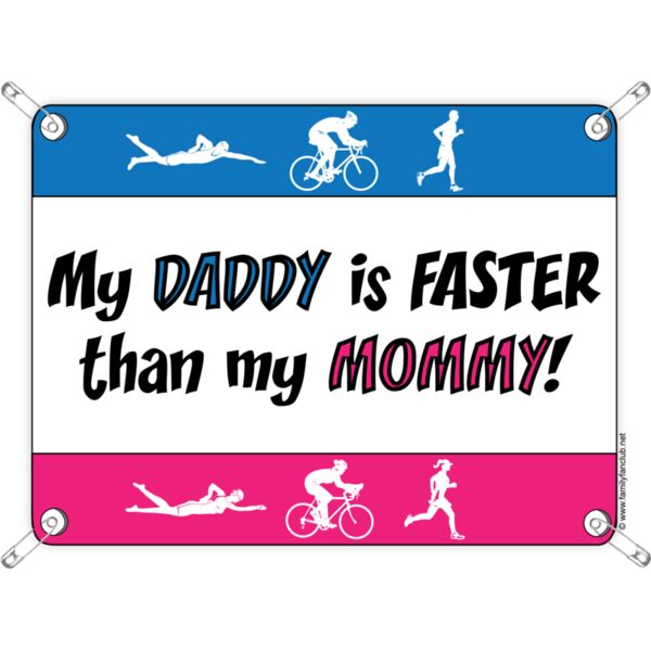 racebib My Daddy is faster than my Mommy Tria Thumbnail