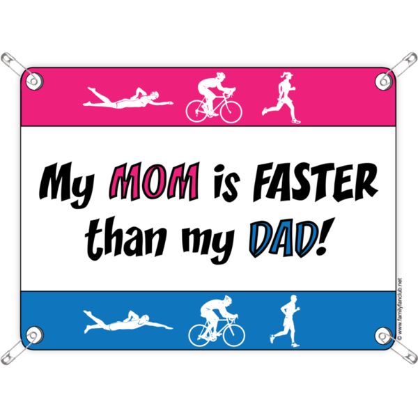 racebib My Mom is faster than my Dad Triathlo Thumbnail