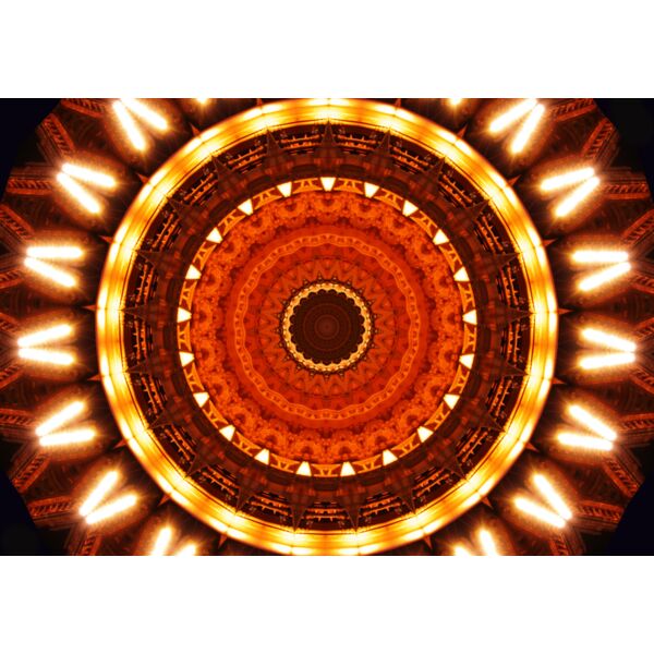 kaleidoscope tile red lights radial circle Thumbnail