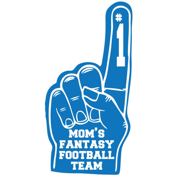 Mom s FantasyFootballTeam FoamFinger Blue Thumbnail