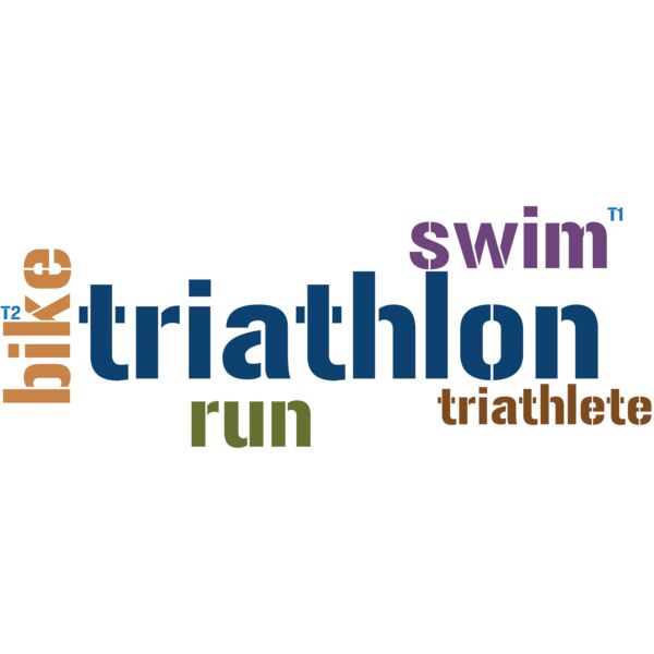 Triathlon Word Cloud - Swim T1 Bike T2 Run Thumbnail