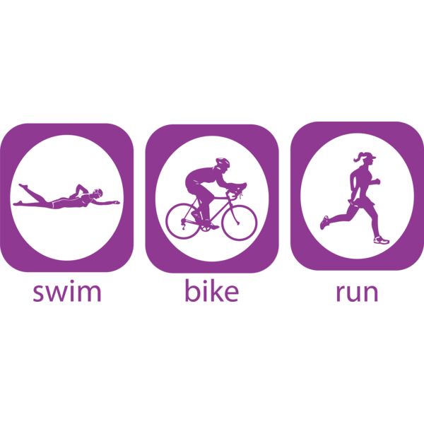 Triathlon icon swim bike run woman Thumbnail