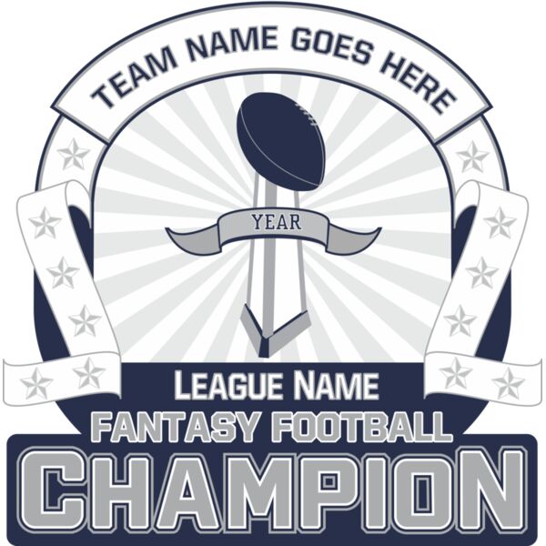 Custom Fantasy Football Champion T-shirt Design with League Name Thumbnail