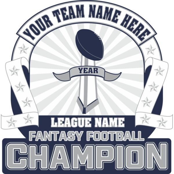 Custom Fantasy Football Champion Championship T-shirt Design with League Name Thumbnail