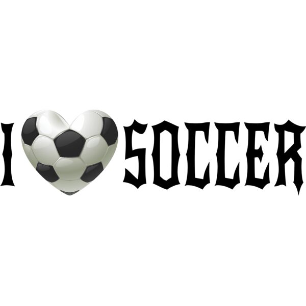 I Love Soccer Ball Heart Thumbnail