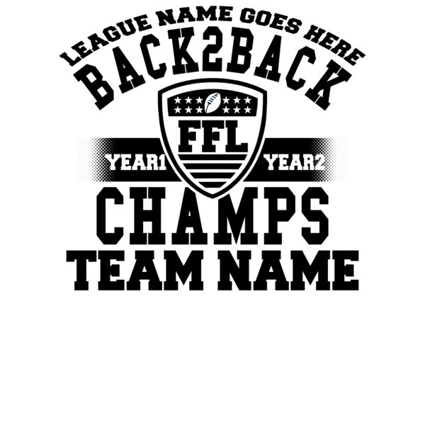 Back2Back Fantasy Football Champ - Black Thumbnail