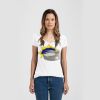 Ladies Slim Fit V Neck Poly-Rich Tee Thumbnail