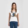 Ladies Slim Fit V Neck Poly-Rich Tee Thumbnail