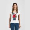 Ladies Slim Fit V Neck Poly-Rich Tee Thumbnail