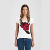 Ladies Slim Fit V Neck Poly-Rich Tee Thumbnail