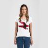 Ladies Slim Fit V Neck Poly-Rich Tee Thumbnail
