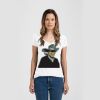 Ladies Slim Fit V Neck Poly-Rich Tee Thumbnail