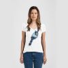 Ladies Slim Fit V Neck Poly-Rich Tee Thumbnail