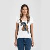 Ladies Slim Fit V Neck Poly-Rich Tee Thumbnail