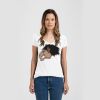 Ladies Slim Fit V Neck Poly-Rich Tee Thumbnail