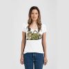 Ladies Slim Fit V Neck Poly-Rich Tee Thumbnail