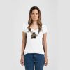 Ladies Slim Fit V Neck Poly-Rich Tee Thumbnail