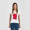 Ladies Slim Fit V Neck Poly-Rich Tee Thumbnail