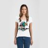 Ladies Slim Fit V Neck Poly-Rich Tee Thumbnail