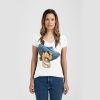Ladies Slim Fit V Neck Poly-Rich Tee Thumbnail
